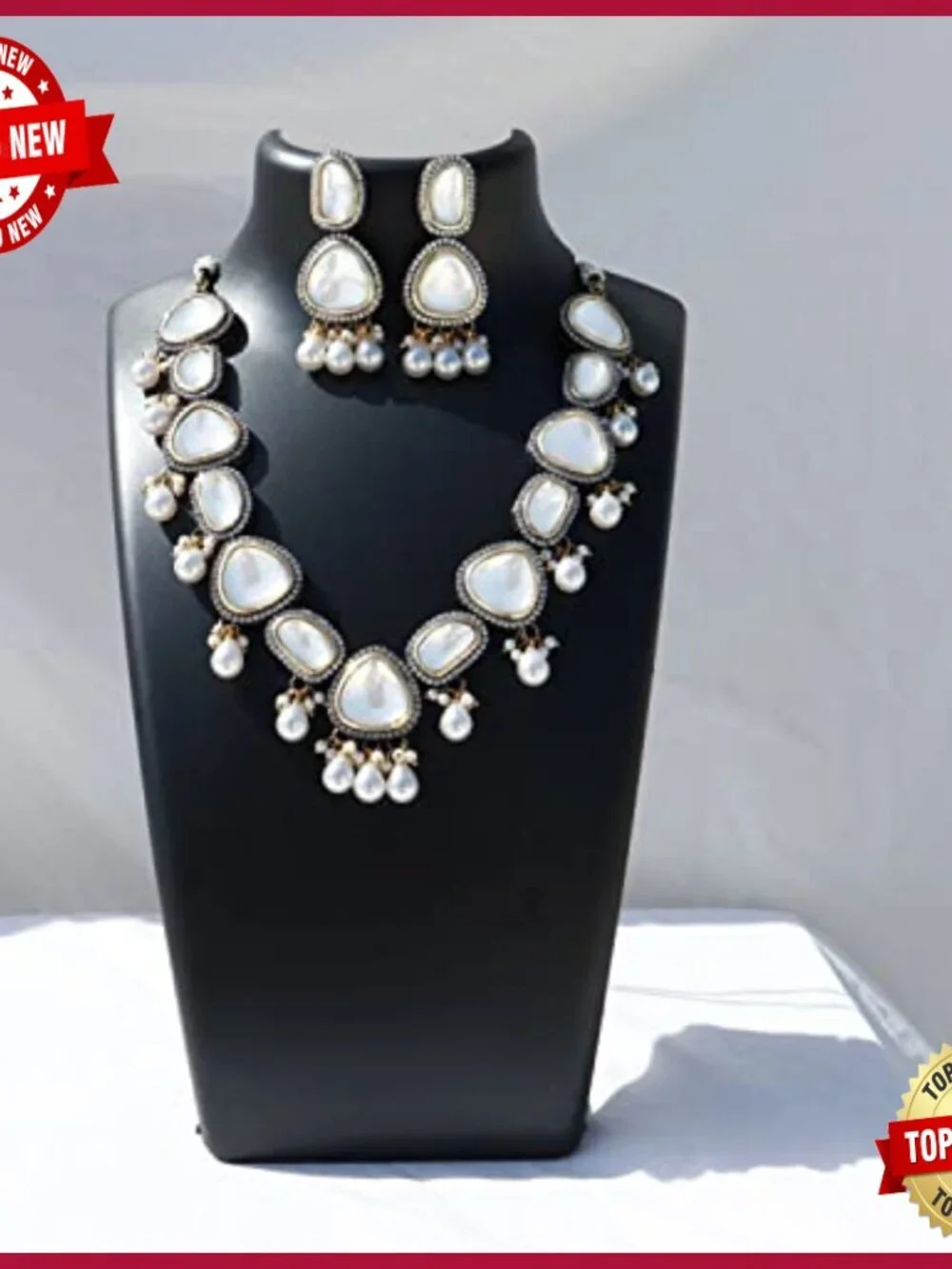 Gold Plated Choker & Earring Set - Indian Jewelry for Women